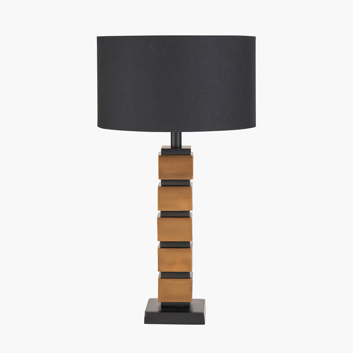 Contemporary Brass & Black Table Lamp Base - 50cm