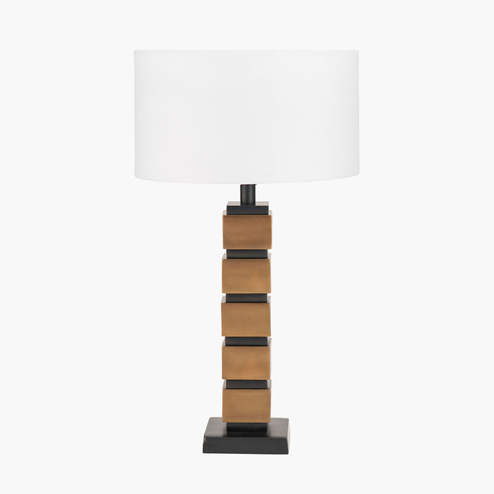 Contemporary Brass & Black Table Lamp Base - 50cm