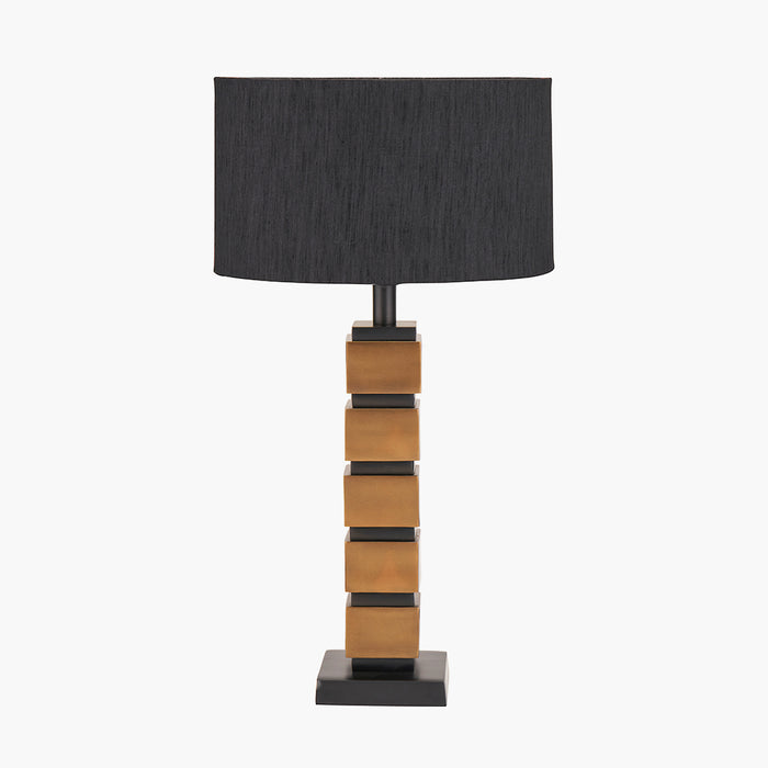 Contemporary Brass & Black Table Lamp Base - 50cm