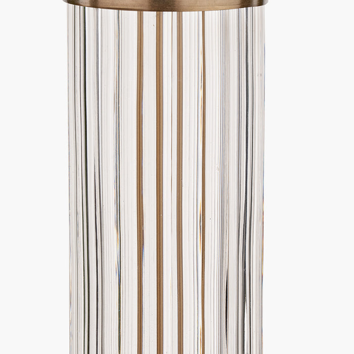 Ciara Clear Glass and Antique Brass Metal Table Lamp Base - 42cm