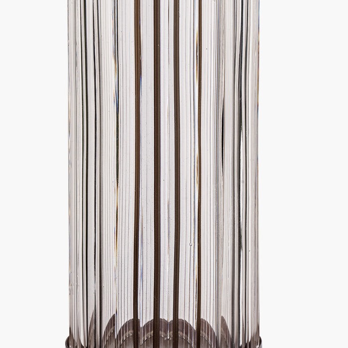 Ciara Clear Ribbed Glass & Antique Bronze Metal Table Lamp Base - 42cm