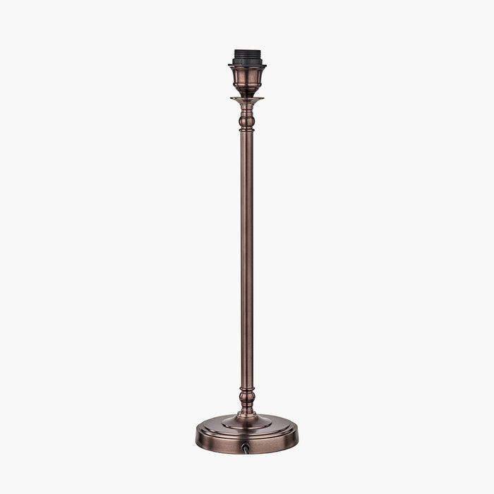 Piero Antique Bronze Metal Candlestick Table Lamp Base - 58cm