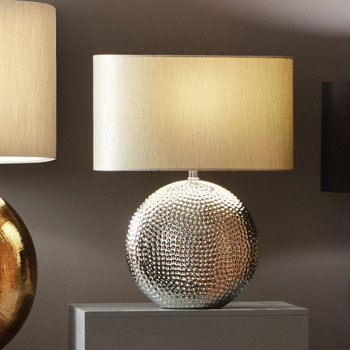 Mabel Silver Textured Ceramic Table Lamp