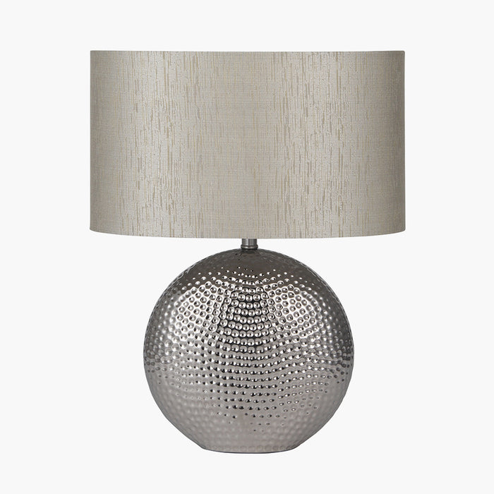 Mabel Silver Textured Ceramic Table Lamp