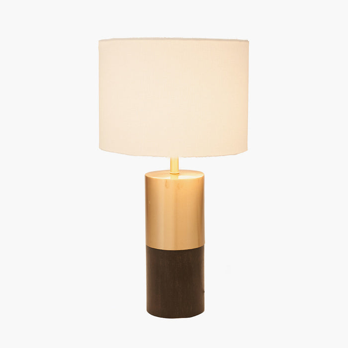 Etosha Dark Wood & Gold Metal Table Lamp