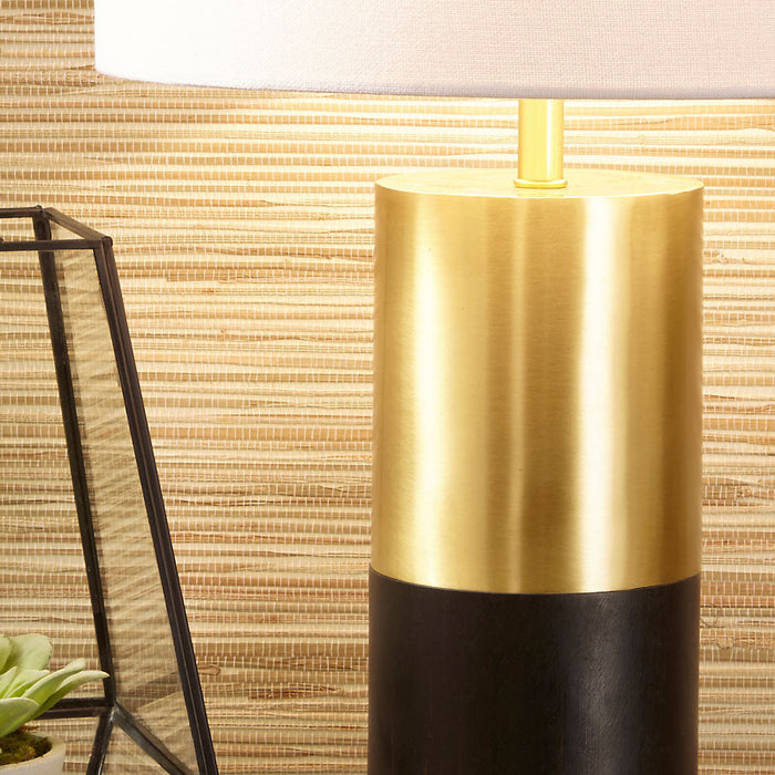 Etosha Dark Wood & Gold Metal Table Lamp