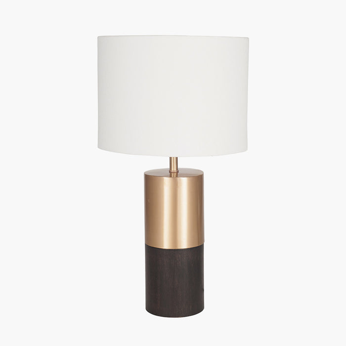 Etosha Dark Wood & Gold Metal Table Lamp