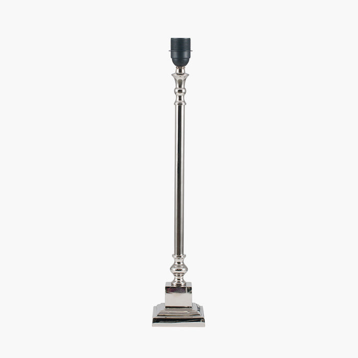 Elegant Nickel Candlestick Lamp Base