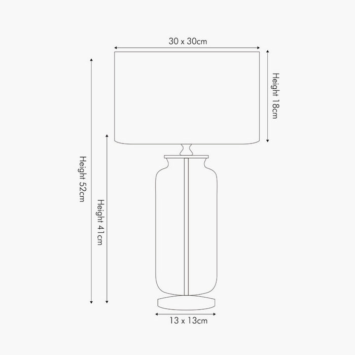 Ombre Glass Table Lamp, Grey Cylinder Shade