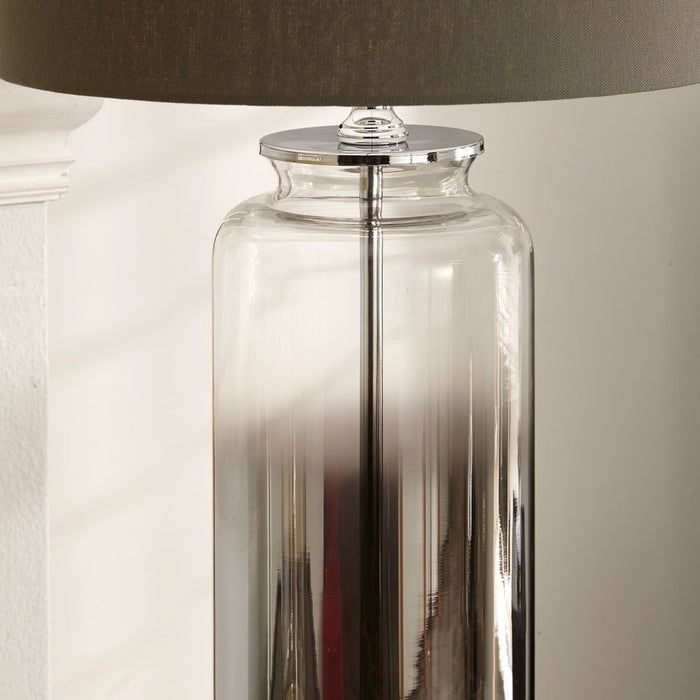 Ombre Glass Table Lamp, Grey Cylinder Shade