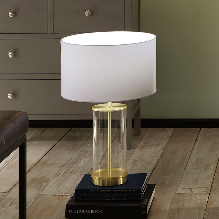 Westwood Clear Glass & Champagne Metal Table Lamp Base