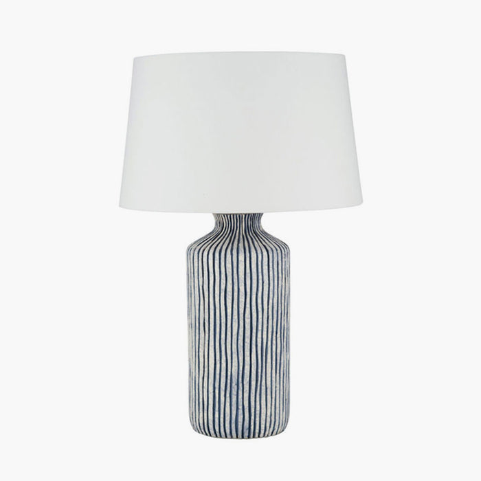 Bude Blue & White Stripe Stoneware Table Lamp Base