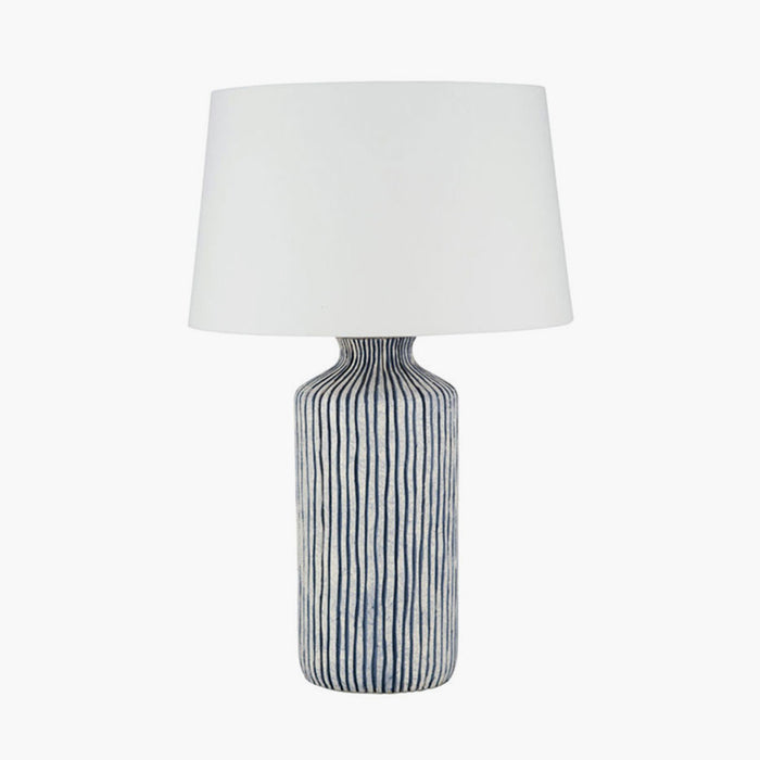 Bude Blue & White Stripe Stoneware Table Lamp Base ( Due Back In 10/12/24 )