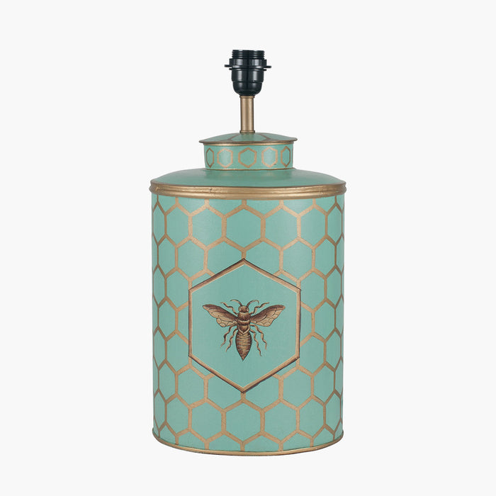 Blue & Gold Honeycomb Hand Painted Metal Table Lamp Base