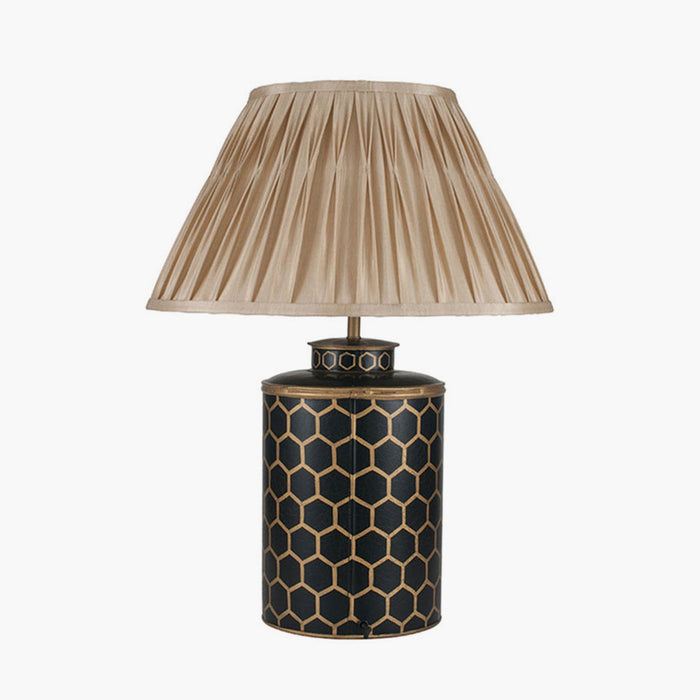 Black & Gold Honeycomb Hand Painted Metal Table Lamp Base