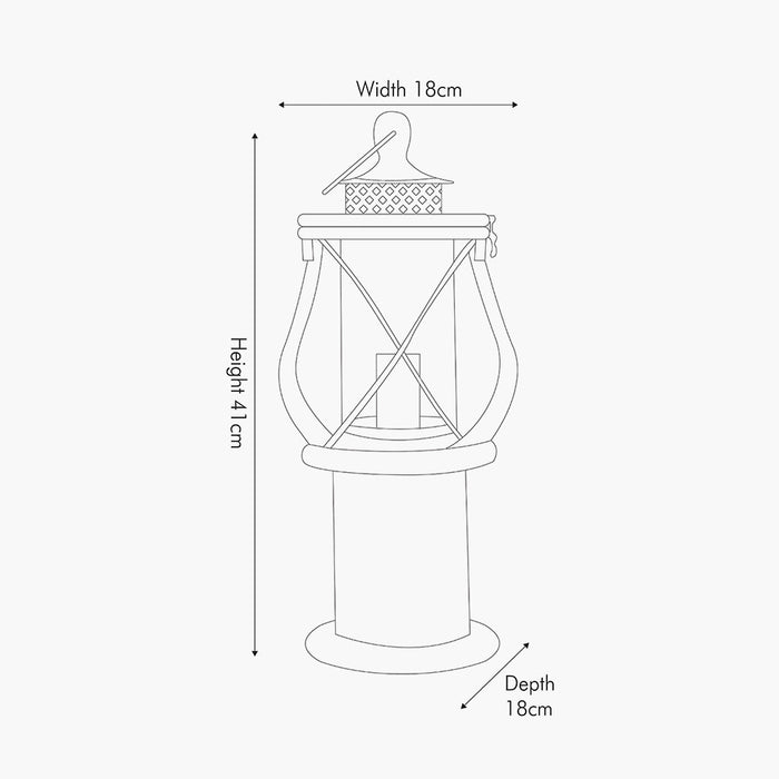 Gibson Antique Wood Lantern Table Lamp ( Due Back In 08/11 /24 )