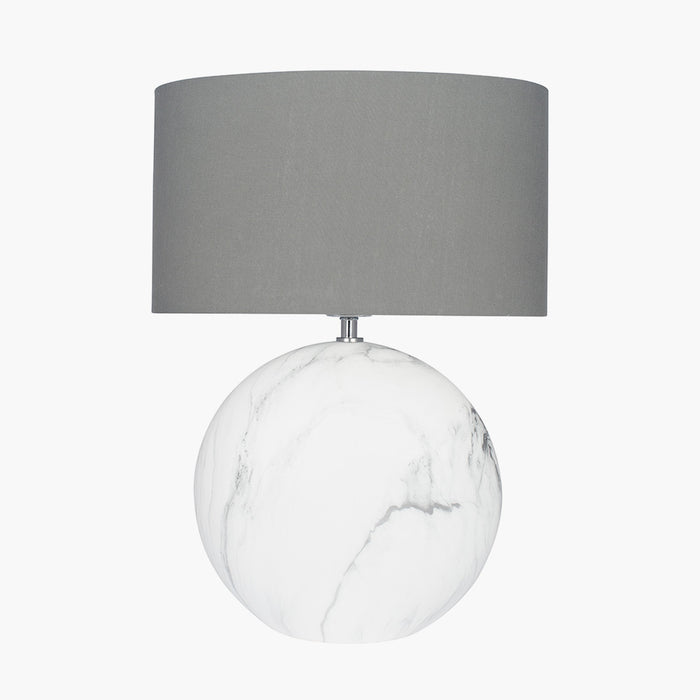 Crestola White Marble Effect Ceramic Table Lamp - Small ( Due Back In 10/01/25 )