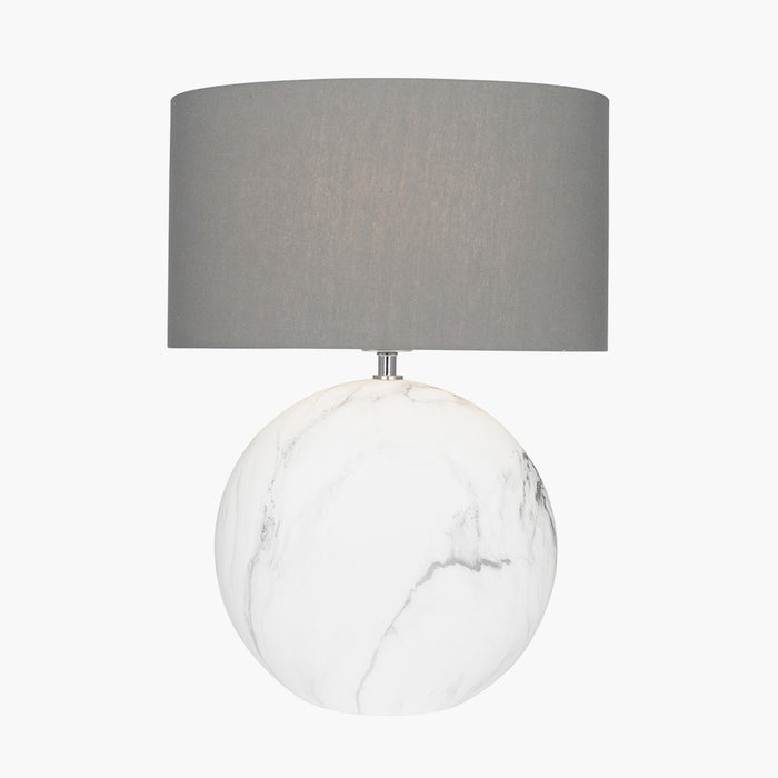 Crestola White Marble Effect Ceramic Table Lamp - Large