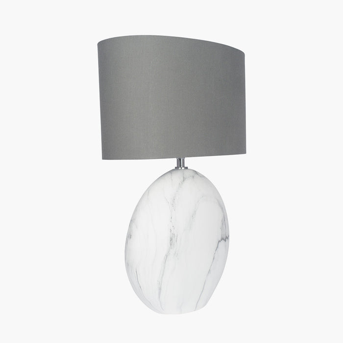 Crestola White Marble Effect Ceramic Table Lamp - Large