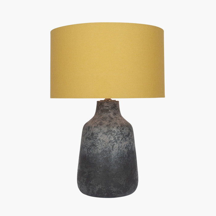 Vulcan Grey Stoneware Table Lamp - Textured Volcanic Effect