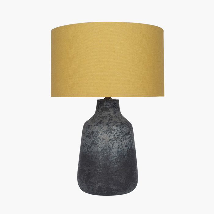 Vulcan Grey Stoneware Table Lamp - Textured Volcanic Effect