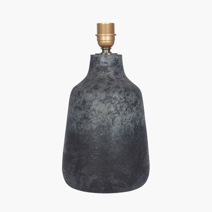 Vulcan Grey Stoneware Table Lamp - Textured Volcanic Effect