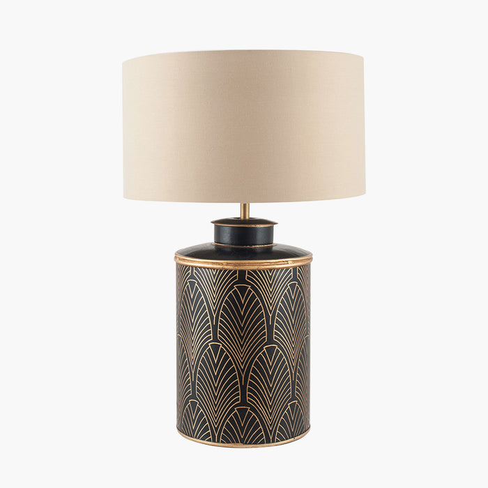 Art Deco Black & Gold Table Lamp Base