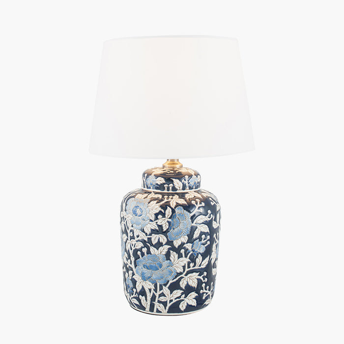 Fleur Blue Floral Ceramic Table Lamp ( Due Back In 29/11/24 )