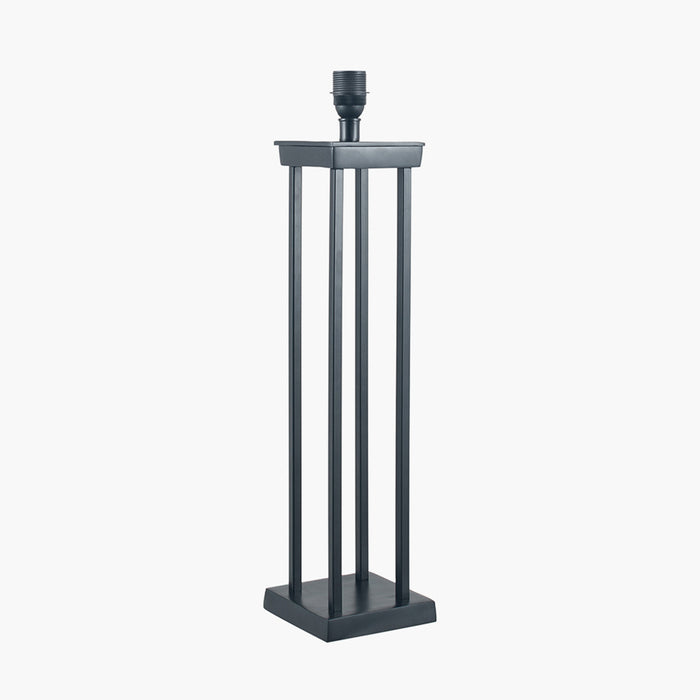 Langston Matt Black Metal Four Post Table Lamp (Due back In 15/01/25)