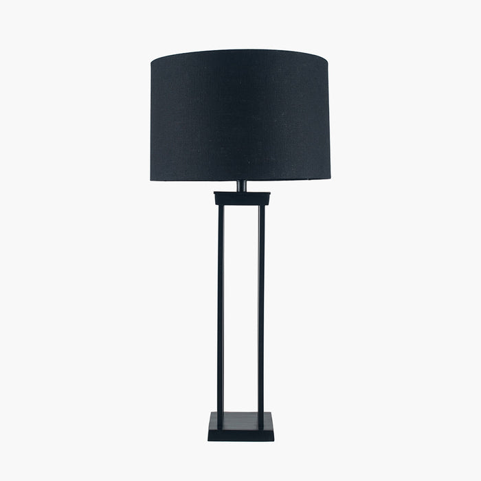 Langston Matt Black Metal Four Post Table Lamp (Due back In 15/01/25)