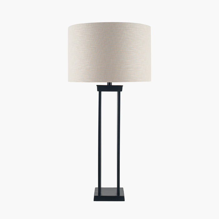 Langston Matt Black Metal Four Post Table Lamp (Due back In 15/01/25)