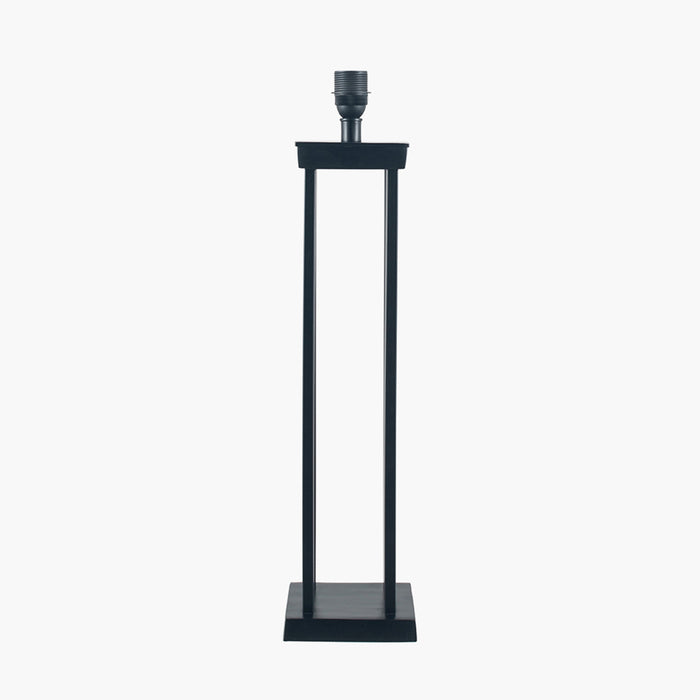 Langston Matt Black Metal Four Post Table Lamp (Due back In 15/01/25)