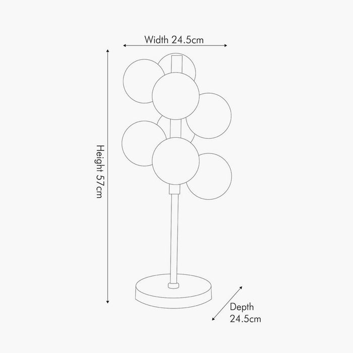 Vecchio Smoke Glass Orb & Chrome Table Lamp