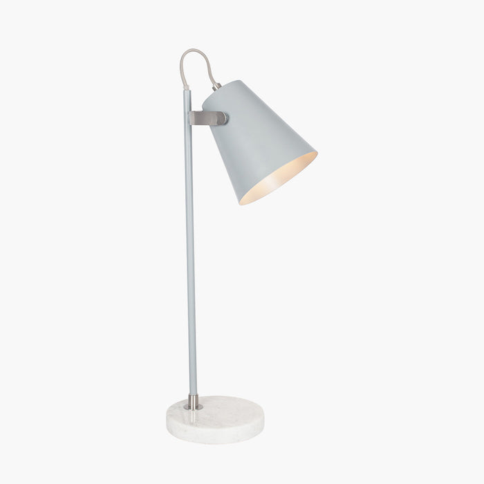 Theia Grey & Satin Nickel Task Table Lamp