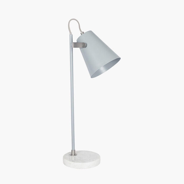 Theia Grey & Satin Nickel Task Table Lamp