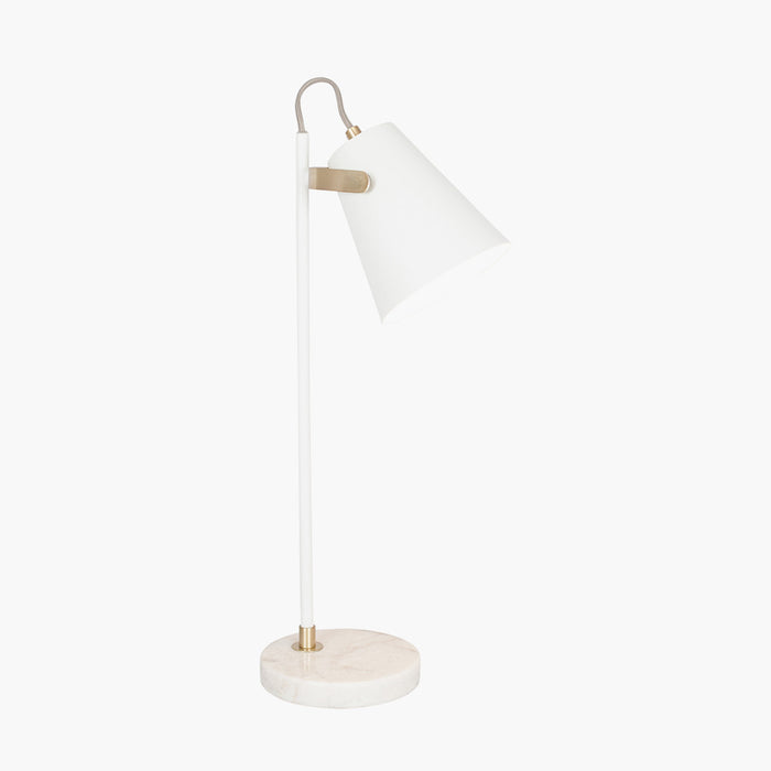 Theia White & Brushed Brass Task Table Lamp