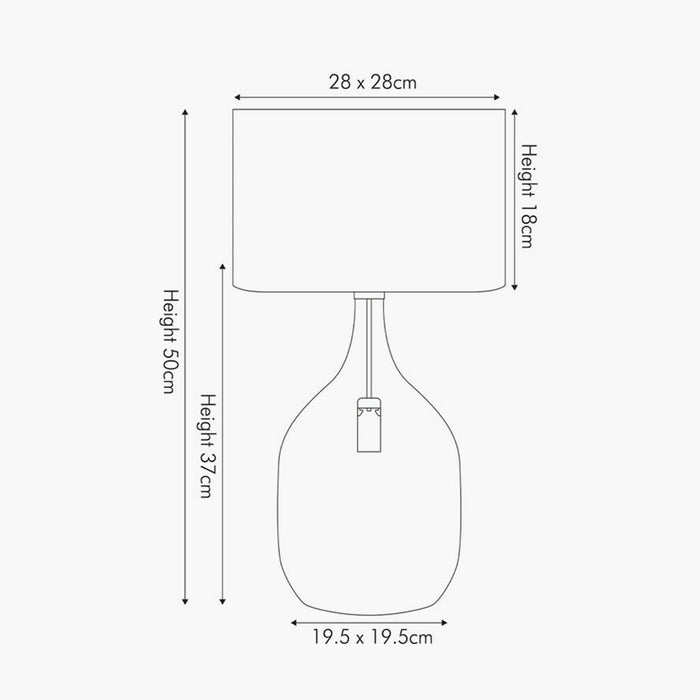 Stellar Silver Glass Dual Light Table Lamp