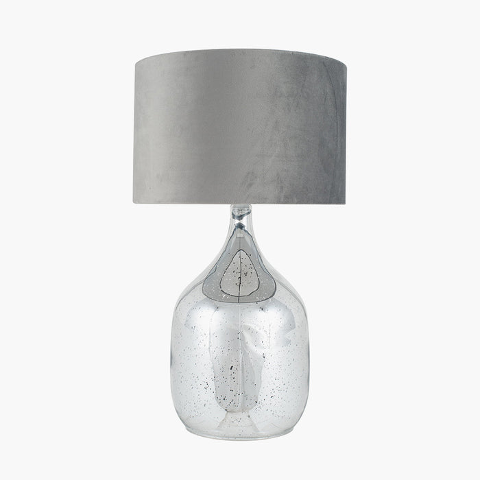 Stellar Silver Glass Dual Light Table Lamp