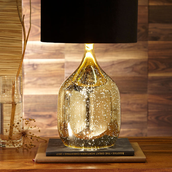 Stellar Champagne Gold Glass Dual Light Table Lamp ( Due Back In 15/02/25 )