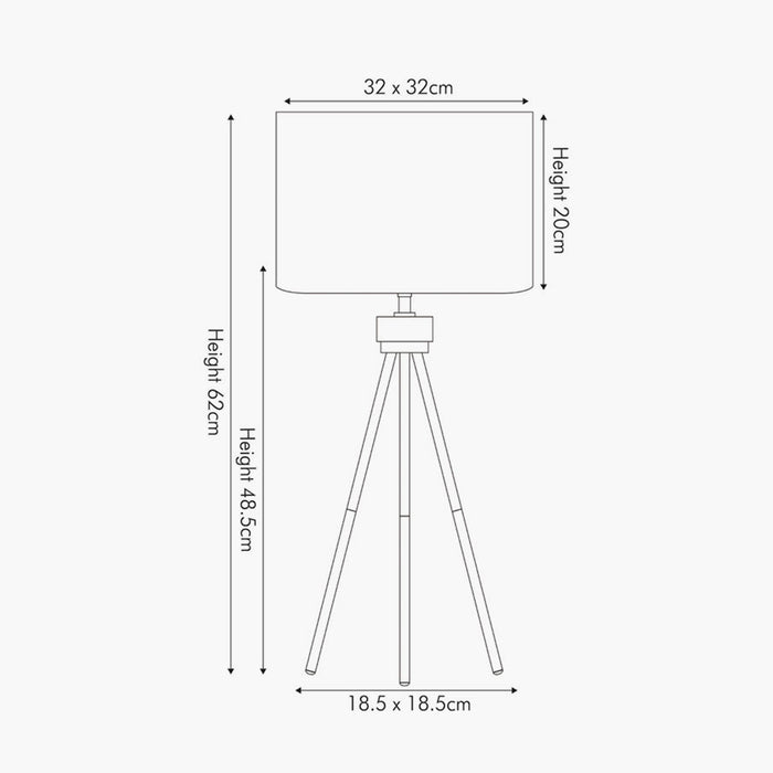 Houston Matt Black Metal Tripod Table Lamp