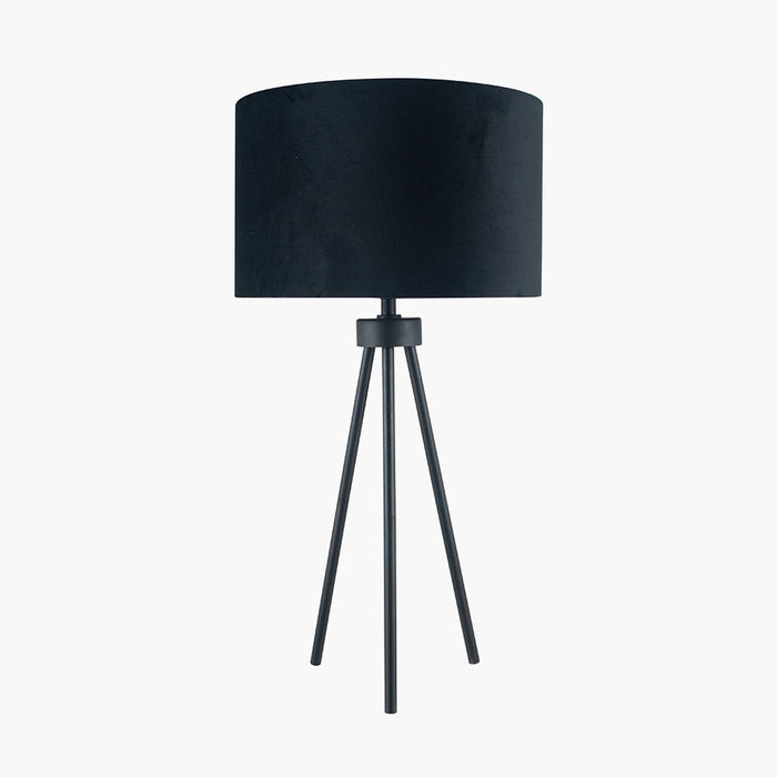 Houston Matt Black Metal Tripod Table Lamp