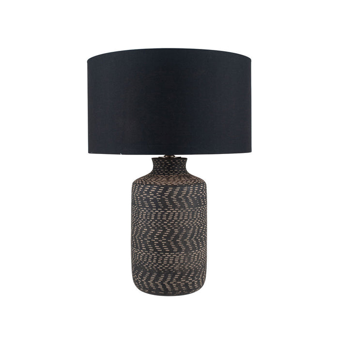 Atouk Textured Black Stoneware Table Lamp