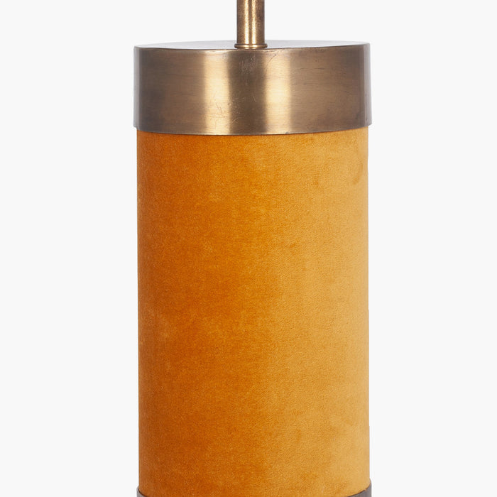 Dempsey Mustard Velvet & Antique Gold Metal Table Lamp