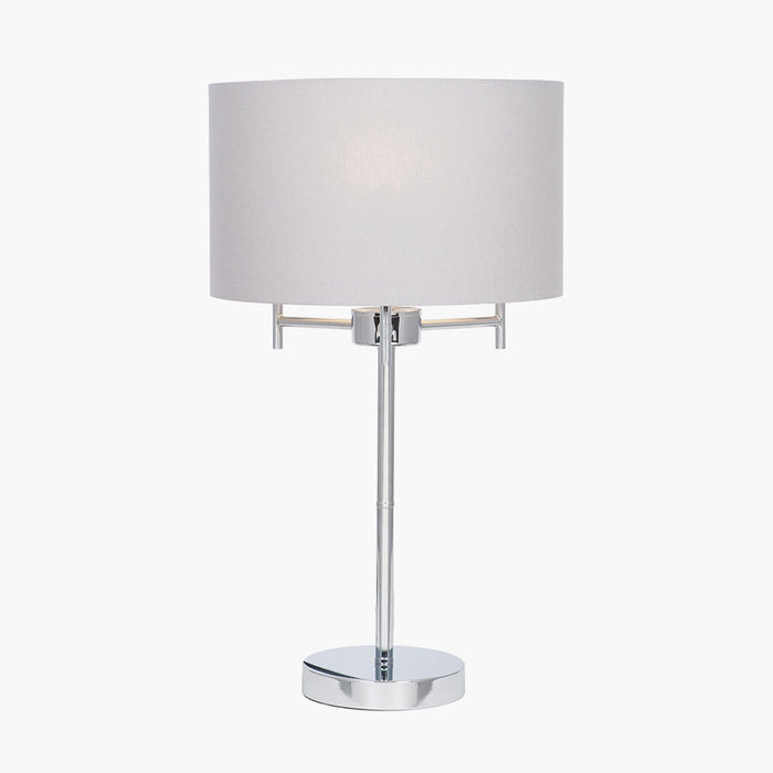 Plaza Silver 3 Light Metal Table Lamp