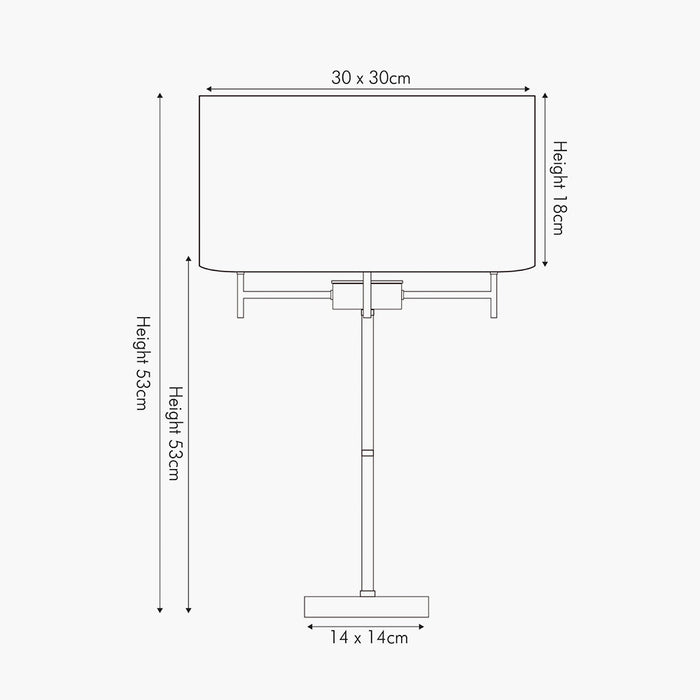 Plaza Silver 3 Light Metal Table Lamp