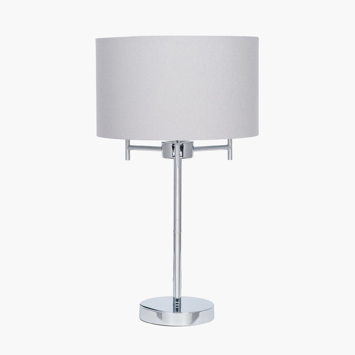 Plaza Silver 3 Light Metal Table Lamp