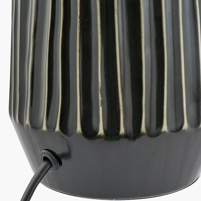 Artemis Black Textured Ceramic & Brushed Silver Tall Table Lamp ( Due Back In 10/01/25 )