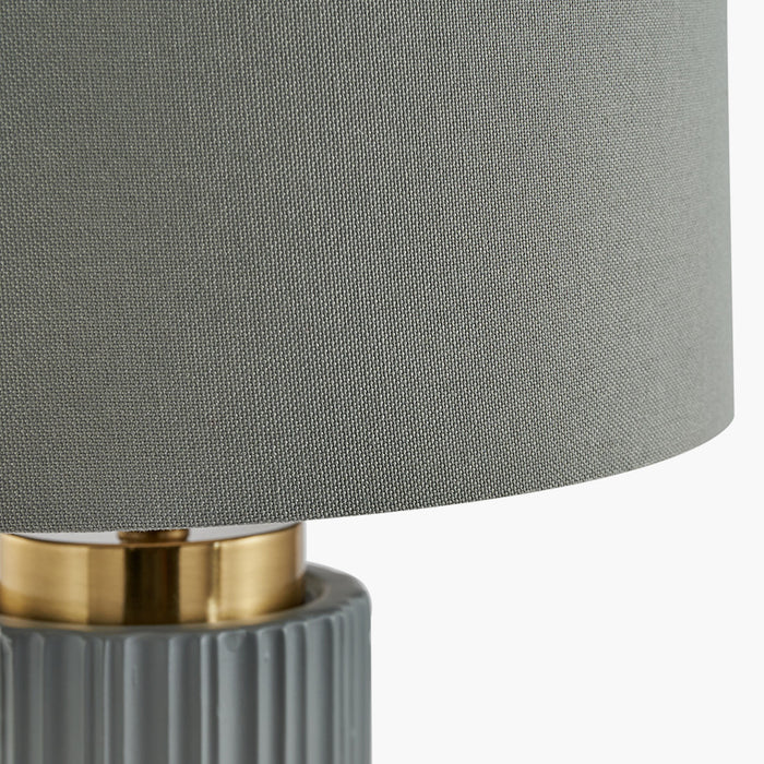 Ionic Grey Textured Ceramic & Gold Metal Table Lamp ( Due Back In 20/12/24 )