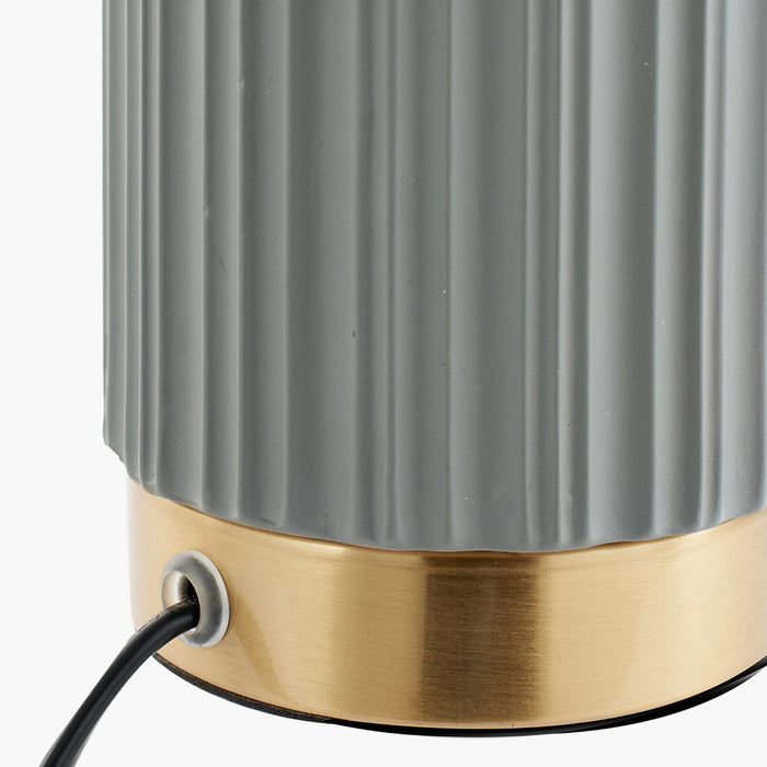 Ionic Grey Textured Ceramic & Gold Metal Table Lamp ( Due Back In 20/12/24 )