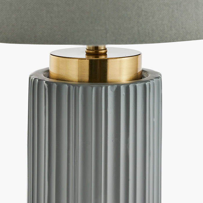 Ionic Grey Textured Ceramic & Gold Metal Table Lamp ( Due Back In 20/12/24 )